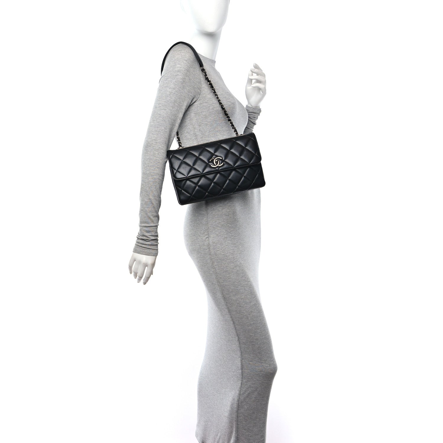 Chanel Lambskin Quilted Medium Trendy CC Flap Black 2 of 12