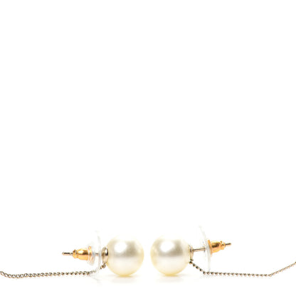 Chanel Pearl CC Chain Drop Earrings Gold 3 of 4