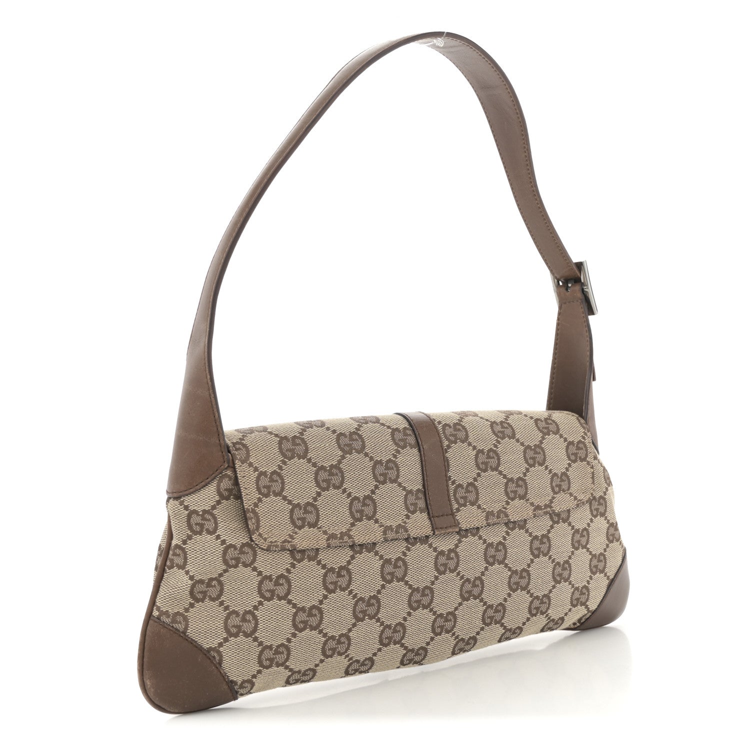 Gucci Monogram Jackie O Flap Bag Brown 3 of 13