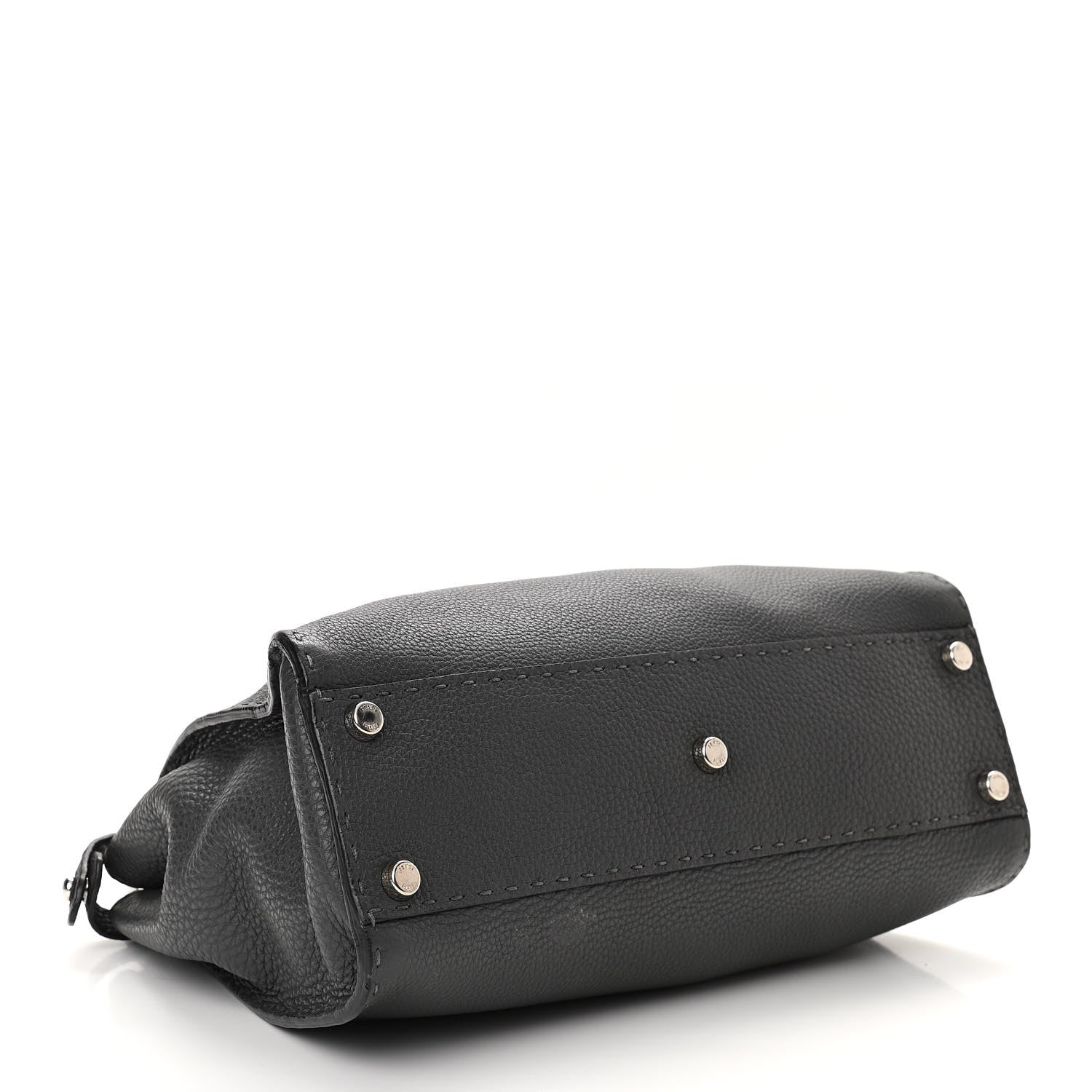 Fendi Cuoio Romano Selleria Bi-Color Medium Peekaboo Iconic Satchel Asfalto Latte 4 of 12