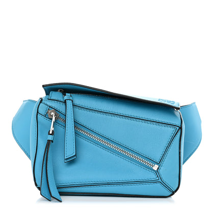 Loewe Calfskin Mini Puzzle Bumbag Cyan 1 of 10