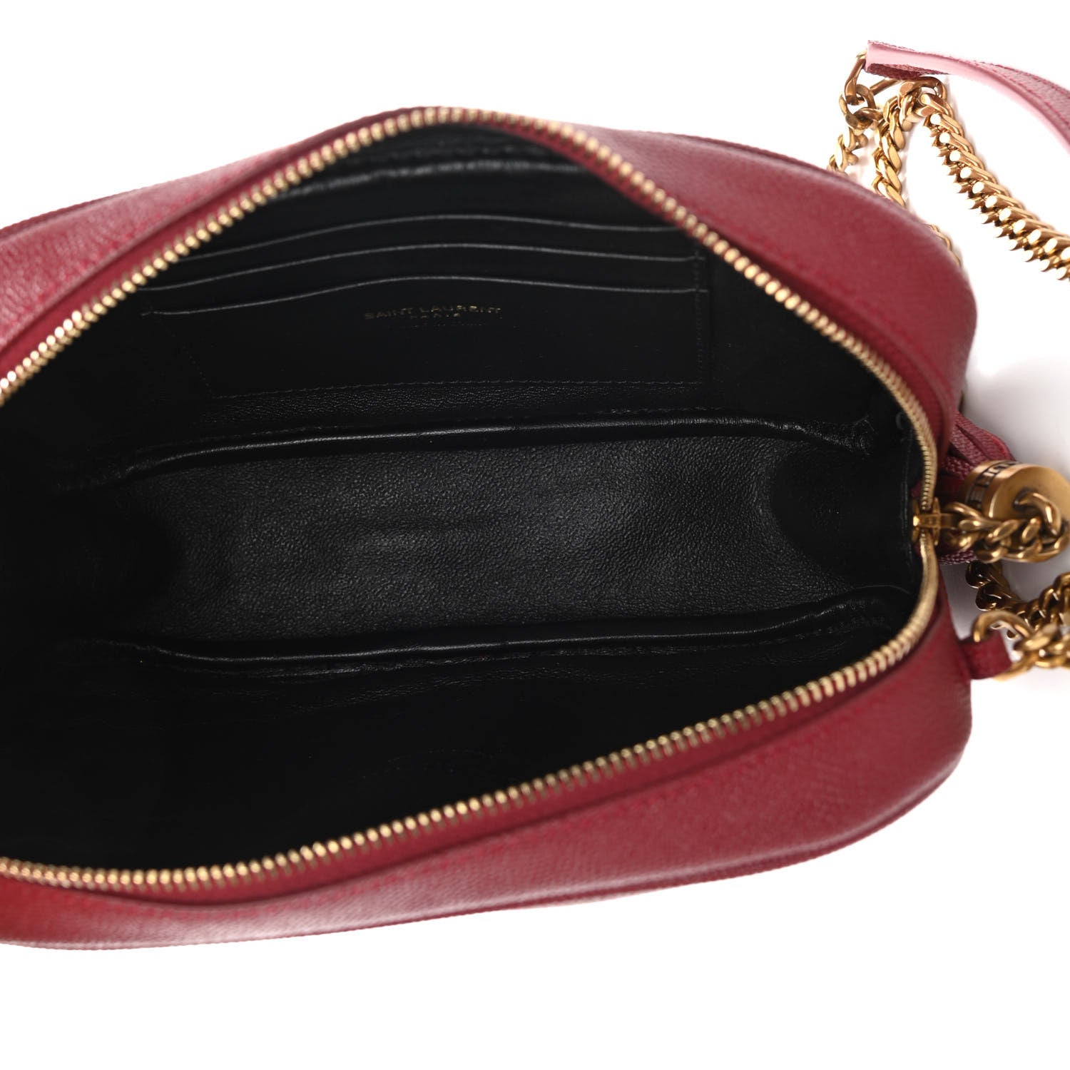Saint Laurent Grain De Poudre Matelasse Monogram Mini Lou Camera Bag Opyum Red 5 of 11