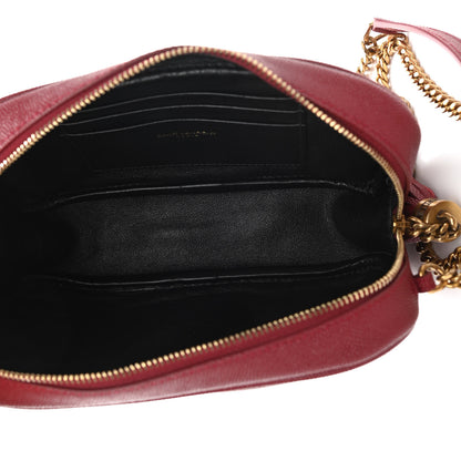 Saint Laurent Grain De Poudre Matelasse Monogram Mini Lou Camera Bag Opyum Red 5 of 11