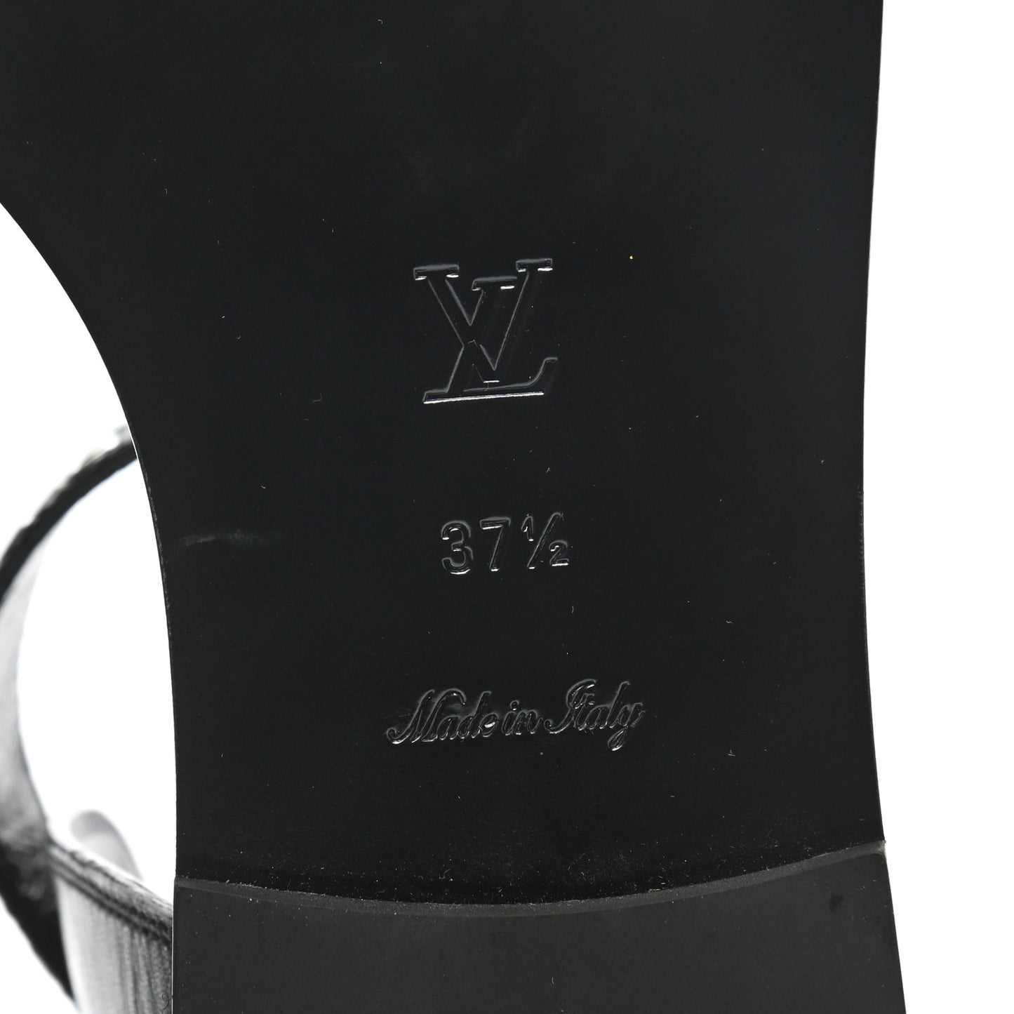 Calfskin Monogram Passenger Flat Sandals 37.5 Black