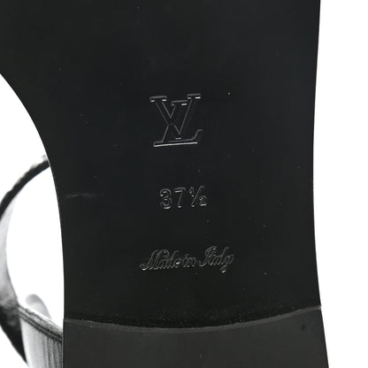 Louis Vuitton Calfskin Monogram Passenger Flat Sandals 37.5 Black 6 of 8