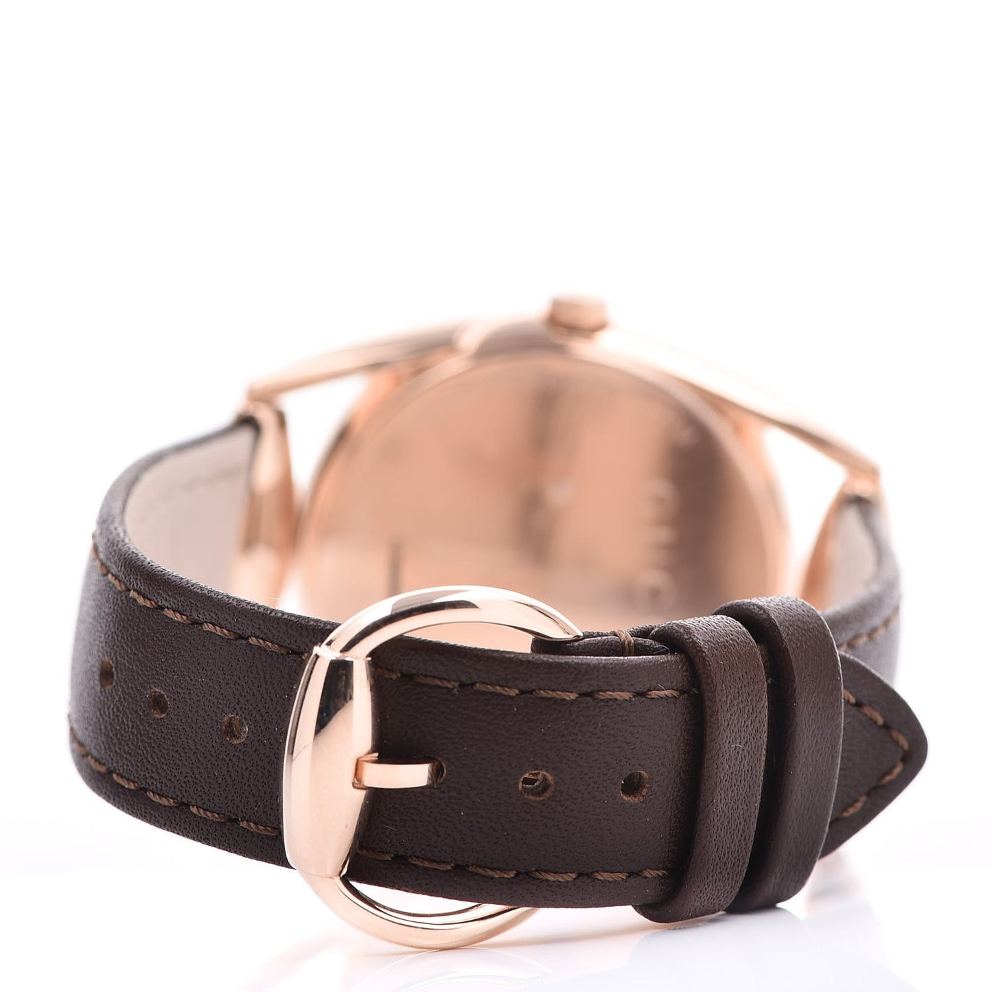 Stainless Steel Calfskin 34mm Horsebit Quartz Watch Brown