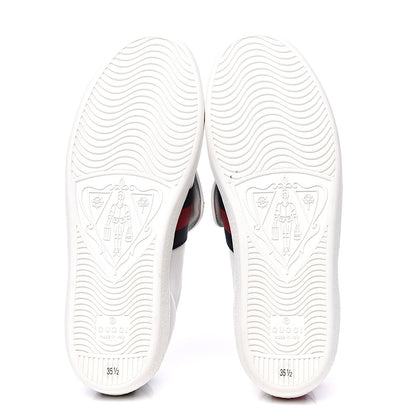Gucci Calfskin Ayers Blind For Love Embroidered Womens Ace Sneakers 35.5 White 5 of 9
