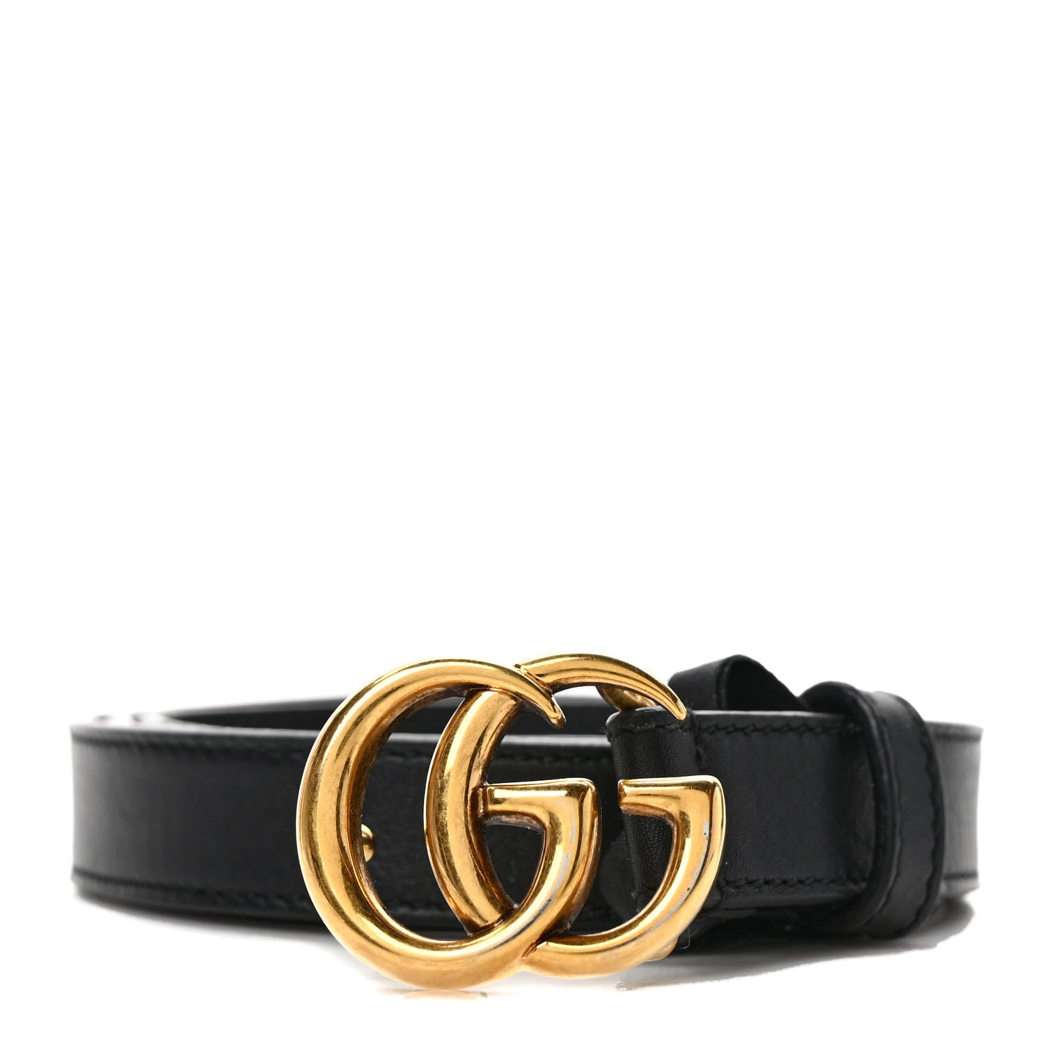 Gucci Calfskin Double G 20mm Belt 80 32 Black 1 of 4