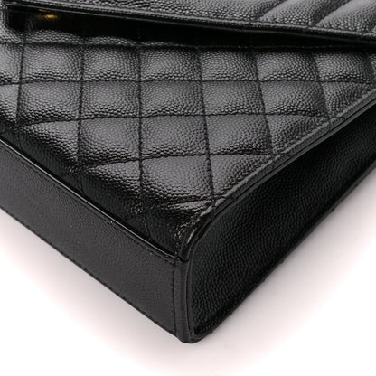 Saint Laurent Grain De Poudre Textured Mixed Matelasse Triquilt Medium Monogram Satchel Black 12 of 12