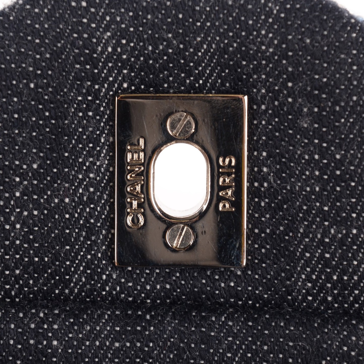 Denim Tweed Patchwork Medium Single Flap Multicolor