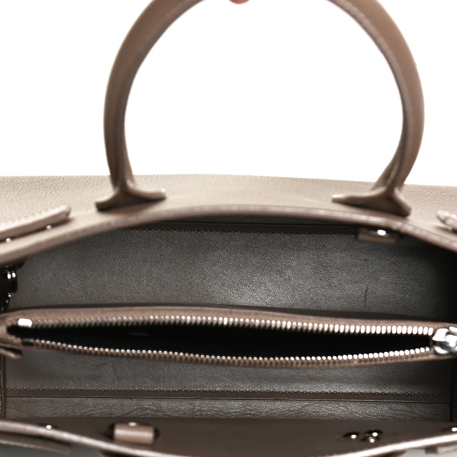 Saint Laurent Grained Calfskin Topstich Baby Sac De Jour Taupe 5 of 11