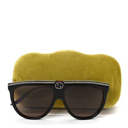 Gucci Aviator Crystal Brow Sunglasses GG0732S Havana Brown 8 of 8