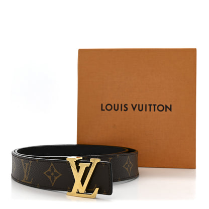 Louis Vuitton Calfskin Monogram 30mm LV Initiales Reversible Belt 80 32 Black 6 of 6