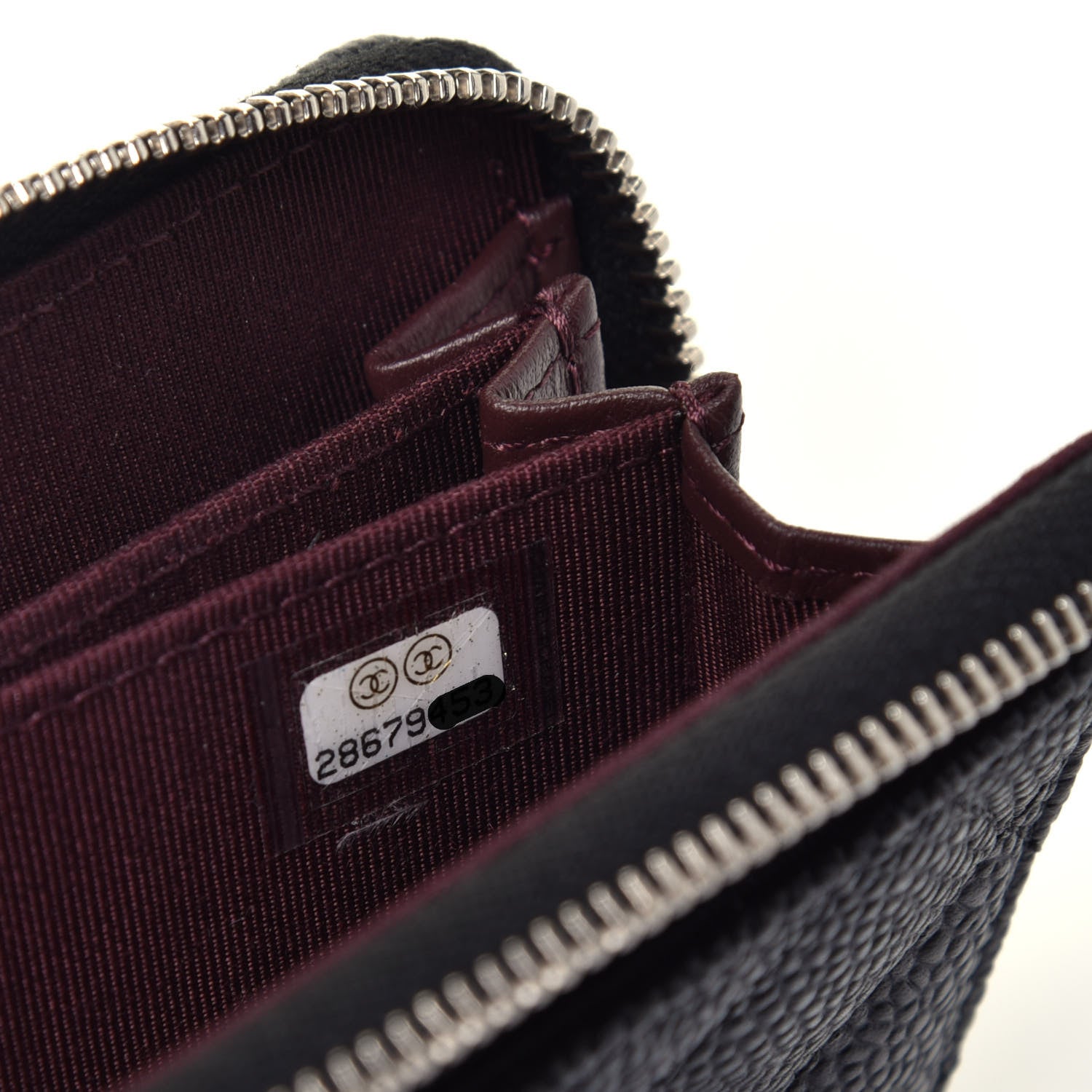 Chanel Caviar Quilted Zip Coin Purse Black 7 of 7