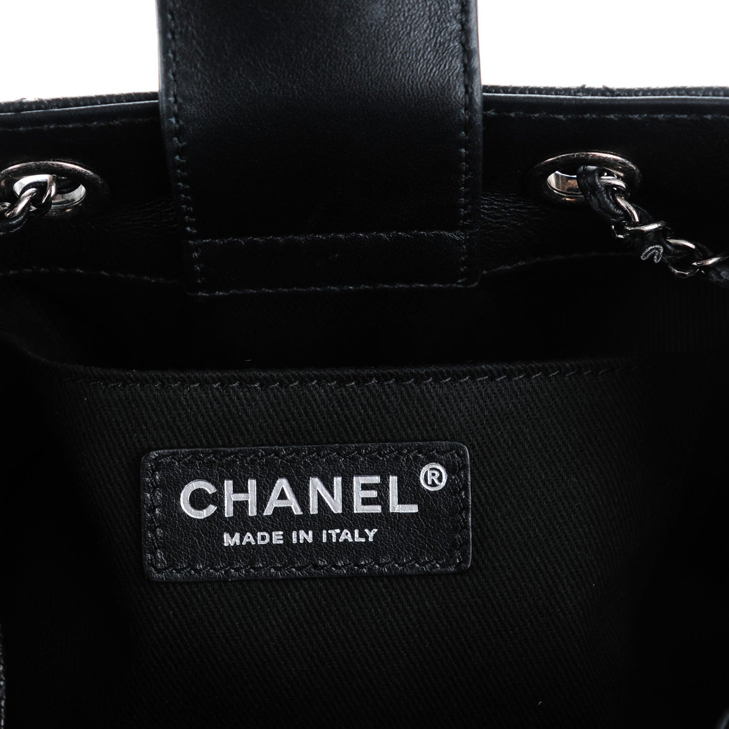 Caviar Quilted Small CC Bucket Bag Black
