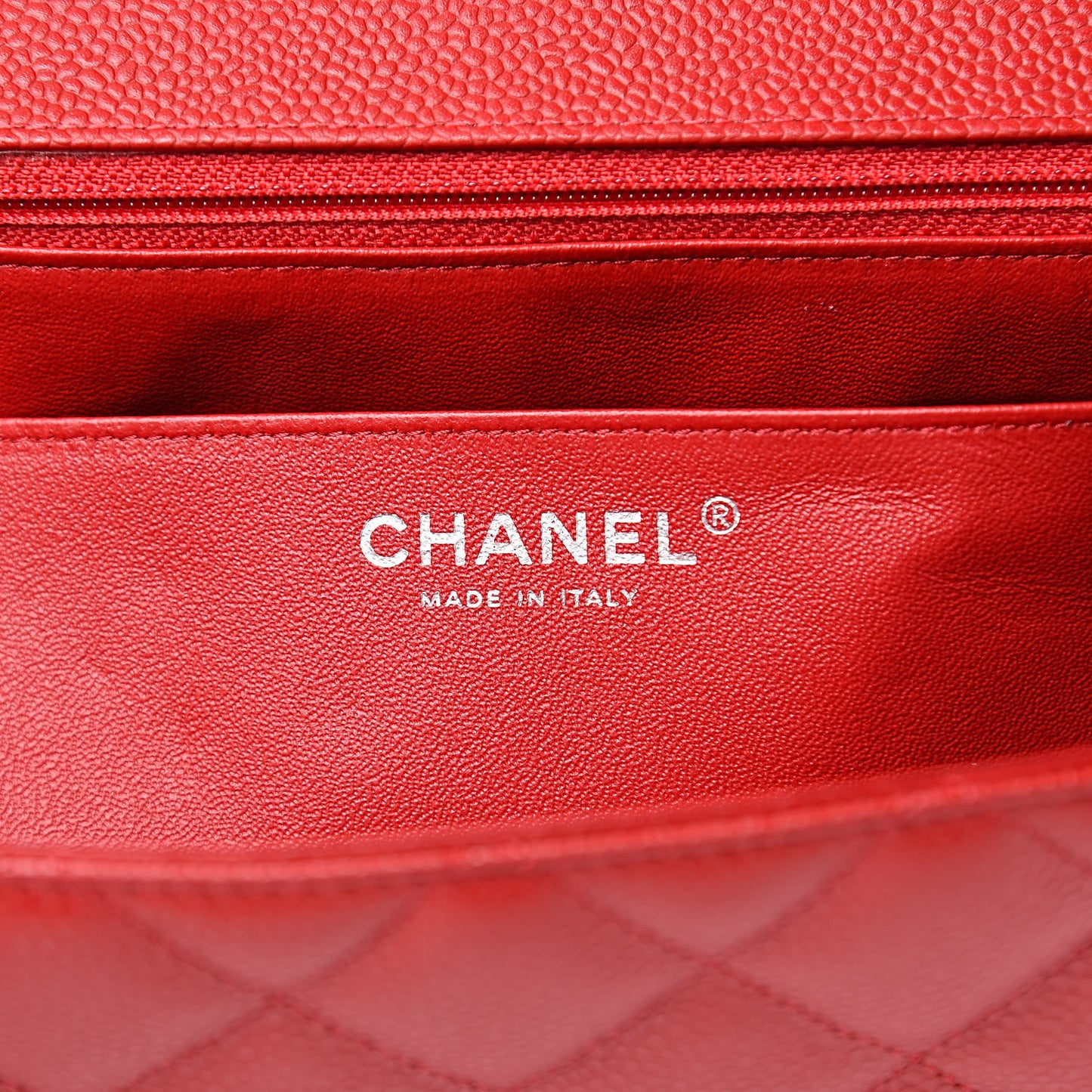 Caviar Quilted Maxi Single Flap Red