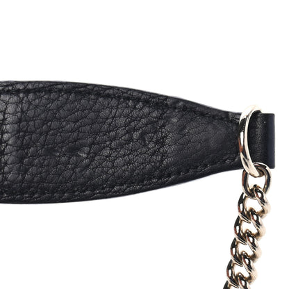 Gucci Pebbled Calfskin Soho Wallet on Chain Black 9 of 9