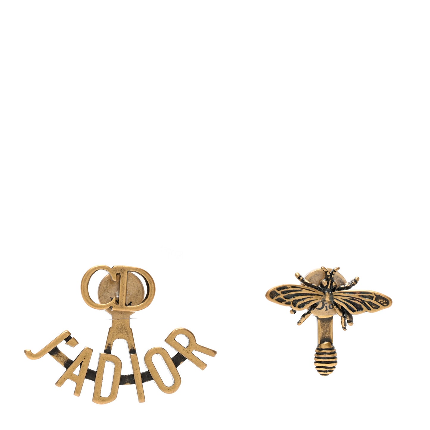 Metal J'Adior Earrings Aged Gold
