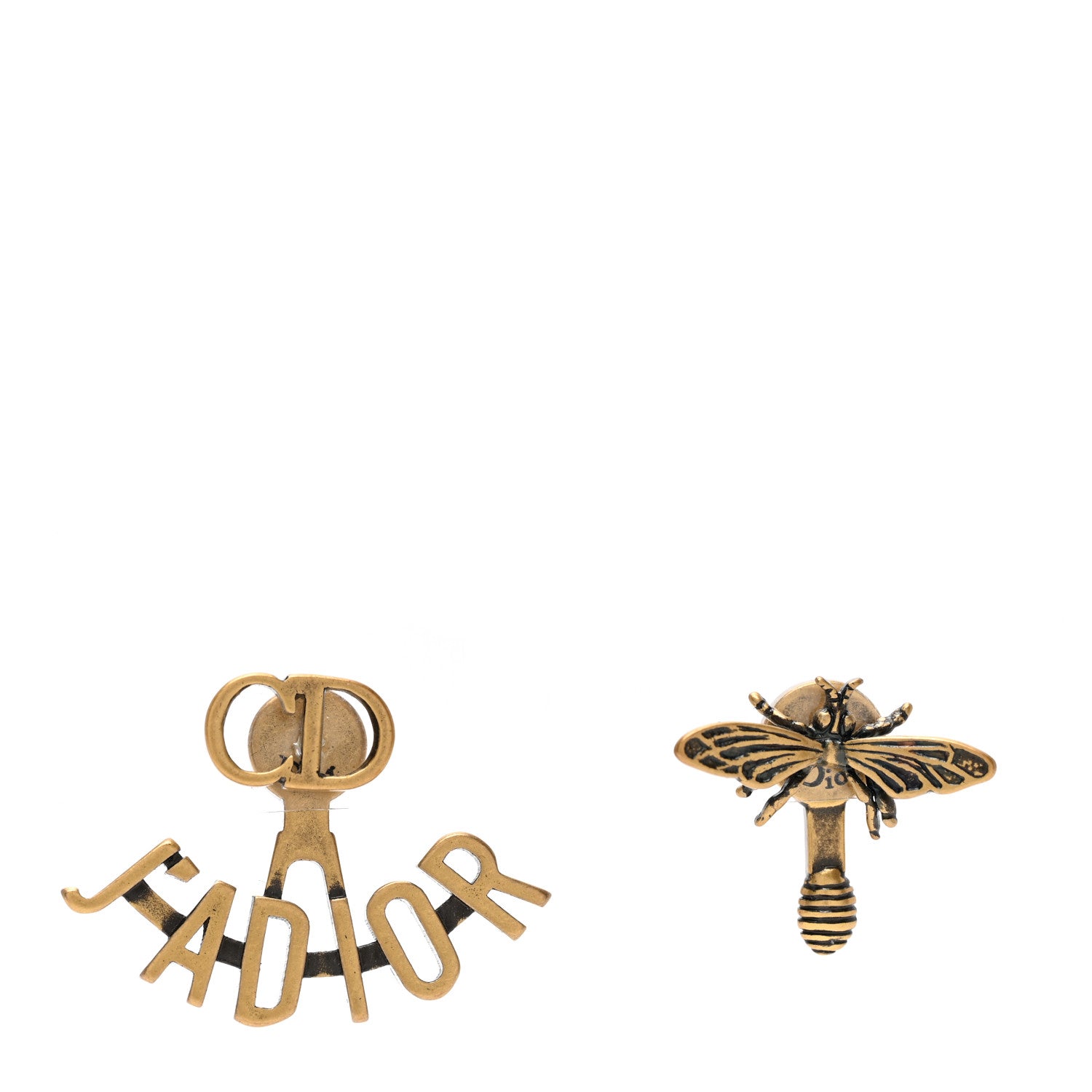 Christian Dior Metal J'Adior Earrings Aged Gold 1 of 4