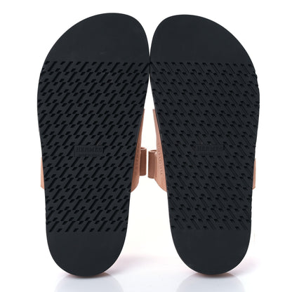 Hermes Suede Goatskin Womens Chypre Sandals 38 Nude 5 of 9