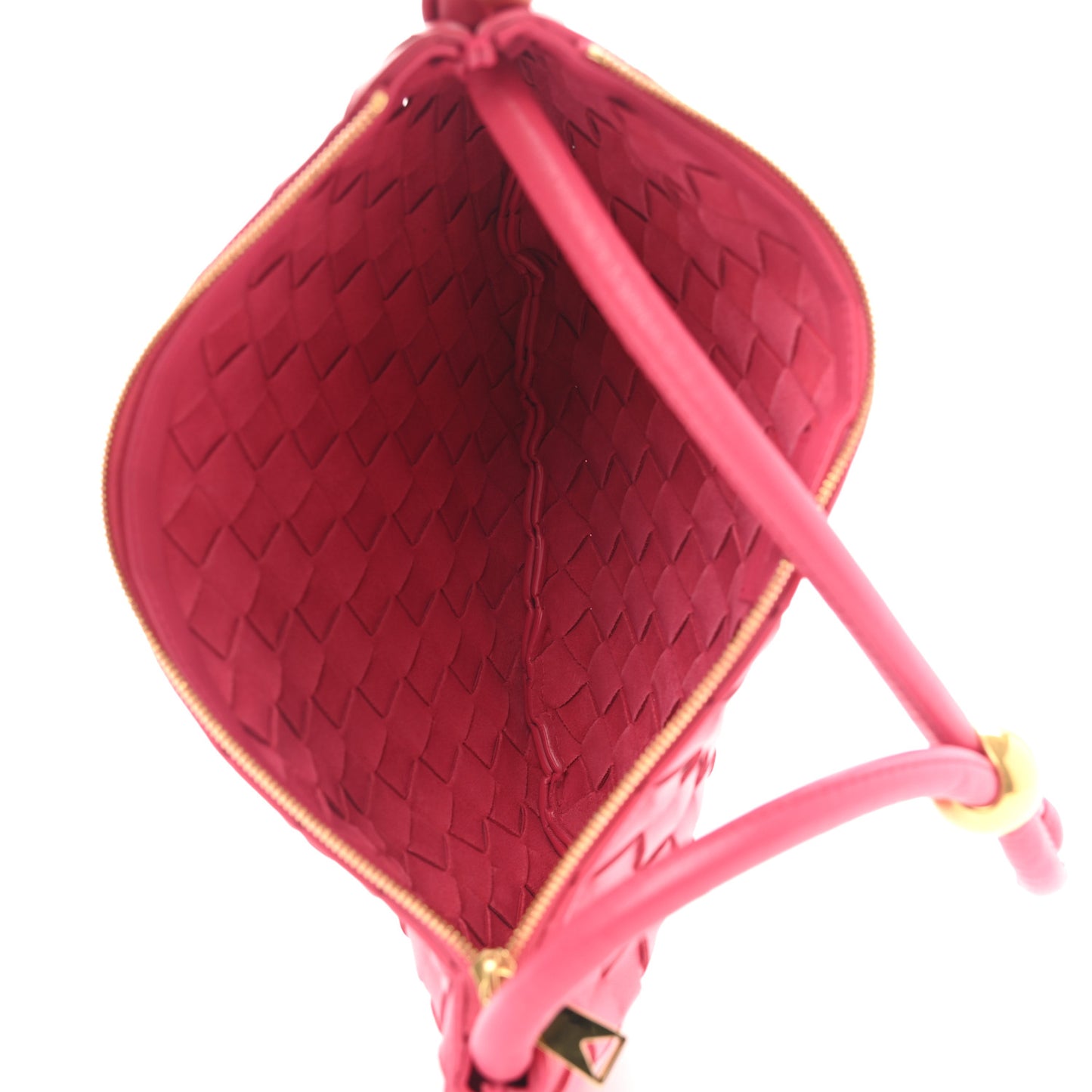 Nappa Intrecciato Small Turn Pouch Cranberry