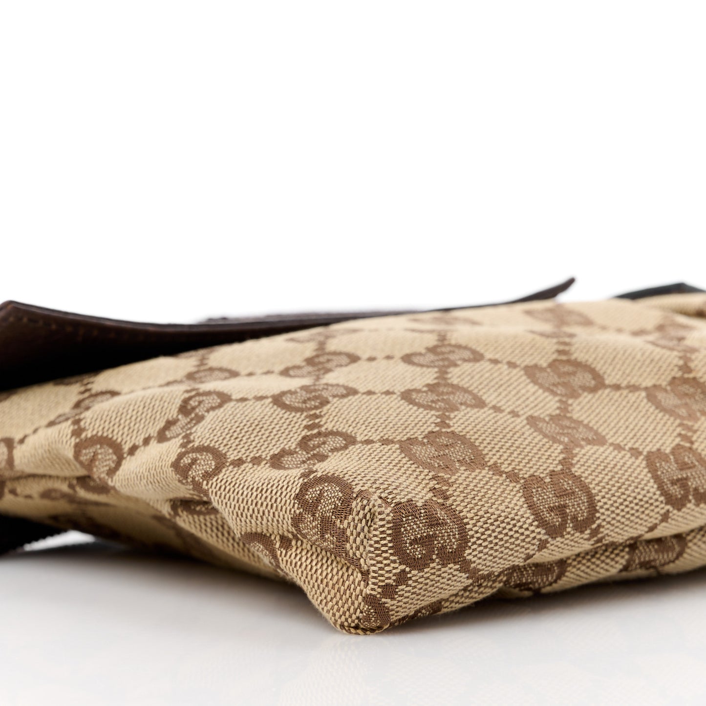 GG Monogram Web Double Pocket Belt Bag Dark Brown