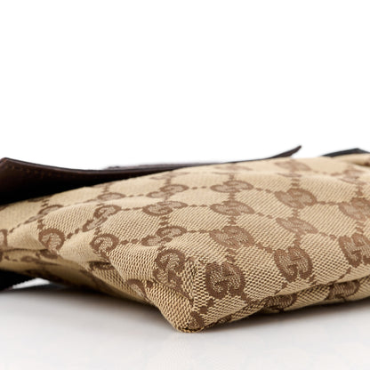 Gucci GG Monogram Web Double Pocket Belt Bag Dark Brown 12 of 14