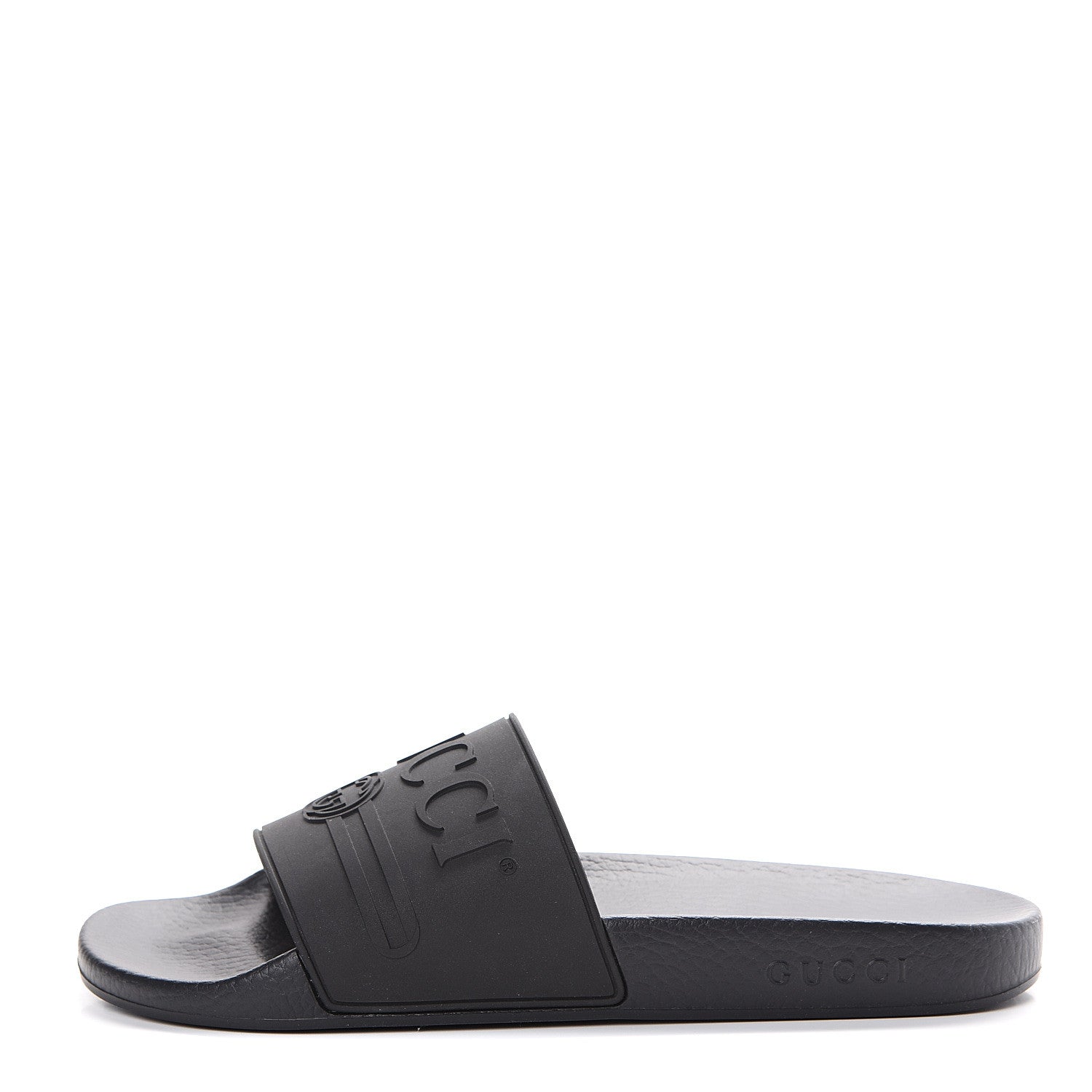Gucci Rubber Womens Logo Slide Sandals 42 Black 1 of 8