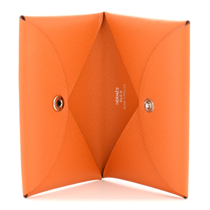 Hermes Epsom Calvi Card Case Abricot 5 of 8