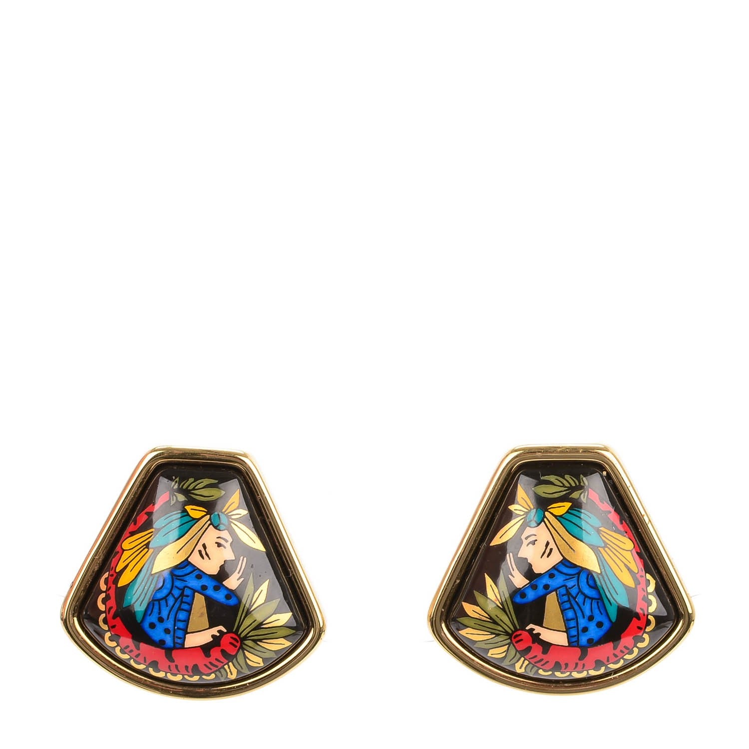 Hermes Enamel Clip On Earrings 1 of 4
