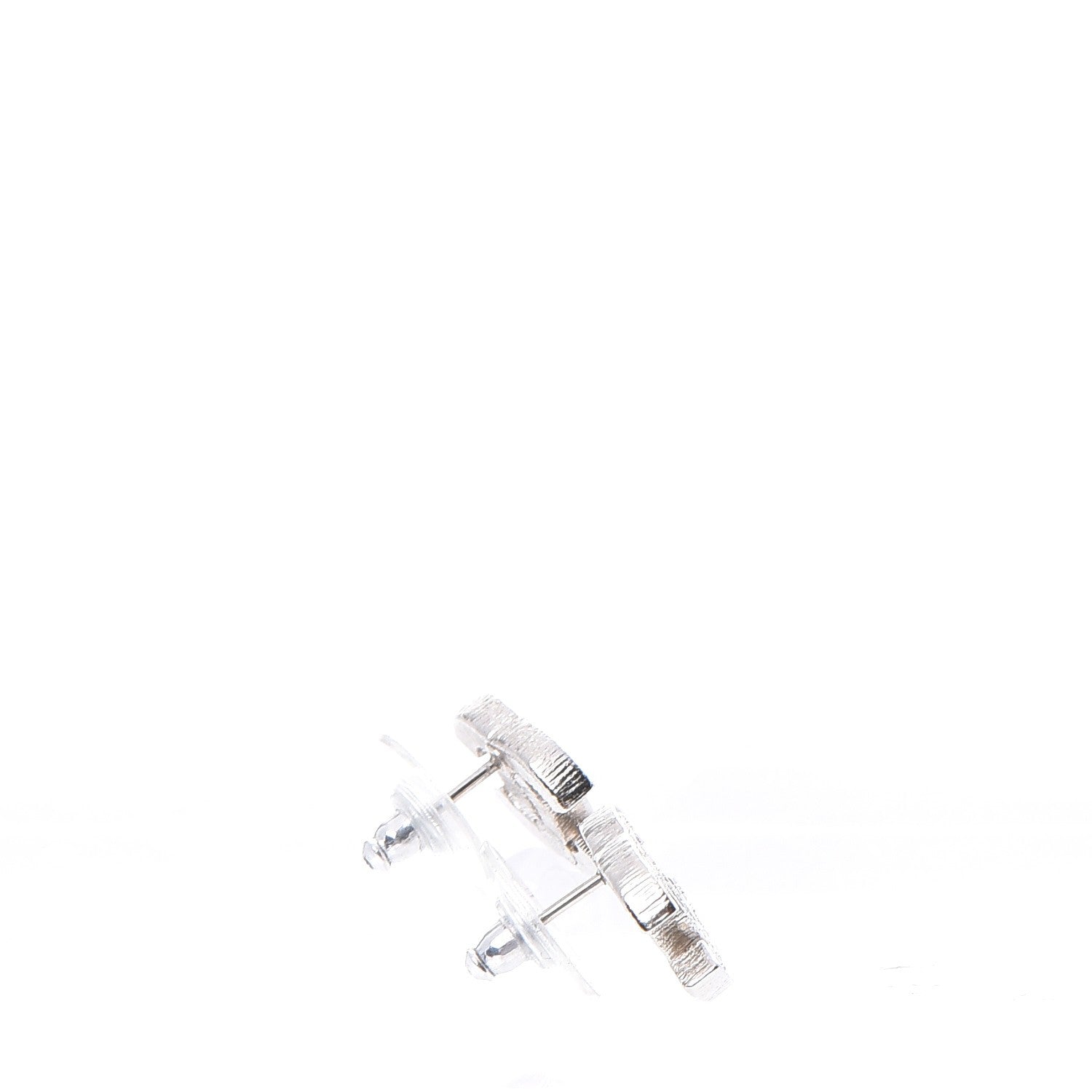 Chanel Crystal CC Earrings Silver 3 of 6