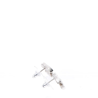 Chanel Crystal CC Earrings Silver 3 of 6