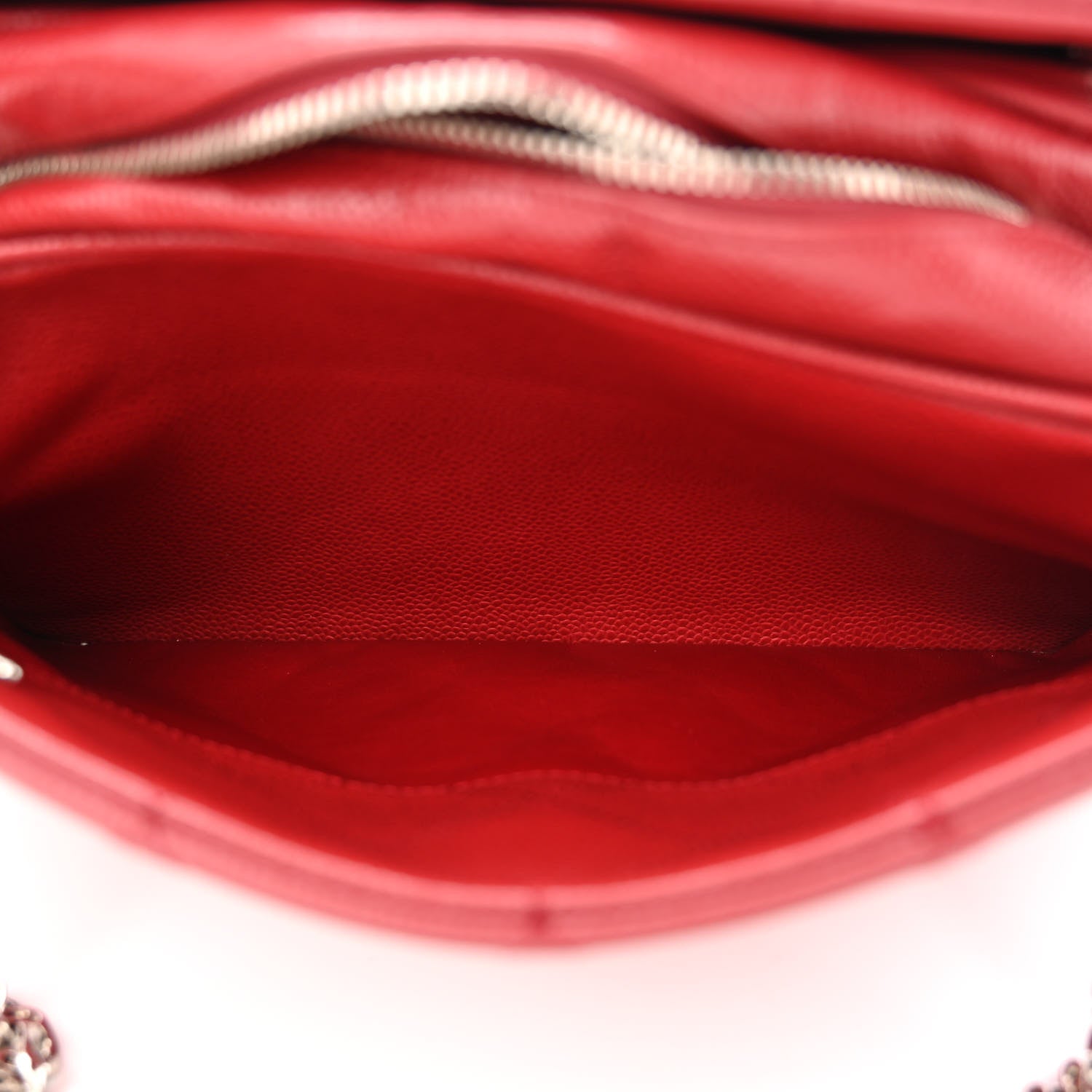 Chanel Caviar Quilted Bijoux Chain Shopping Tote Red 7 of 16