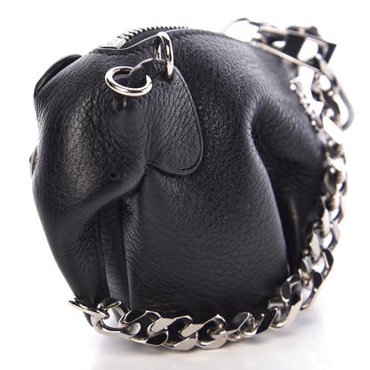 Loewe Calfskin Mini Punk Elephant Coin Purse Bag Charm Black 9 of 9