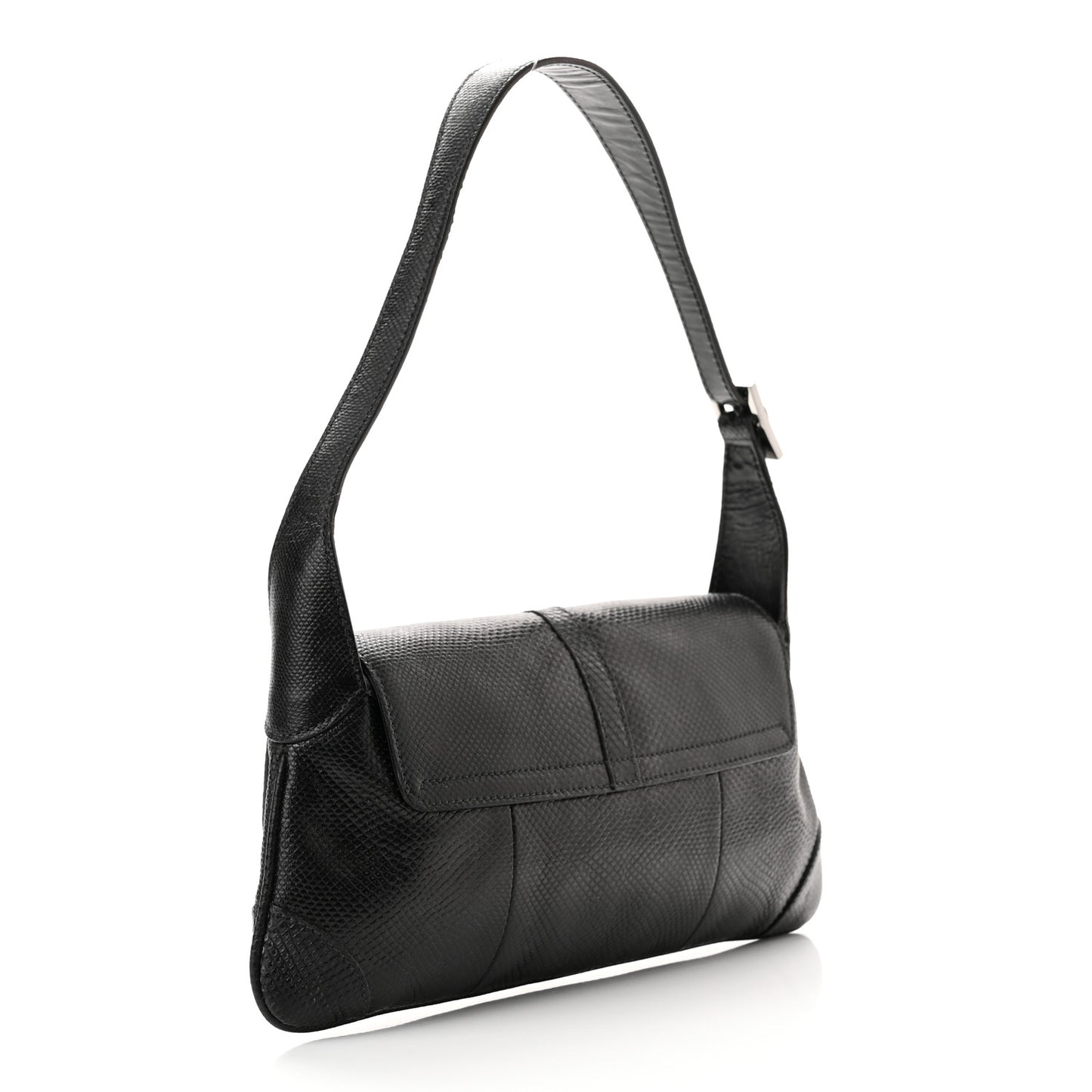 Snakeskin Small Jackie O Hobo Black