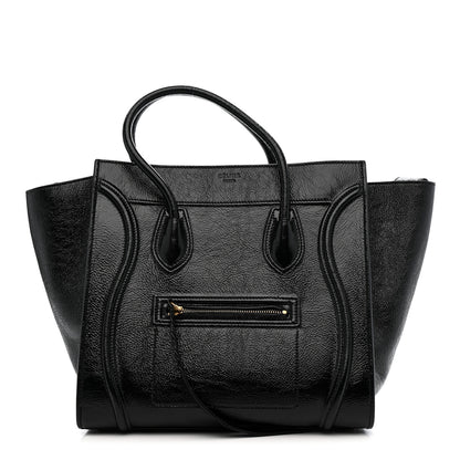 Celine Crinkled Patent Calfskin Medium Phantom Luggage Black 1 of 11