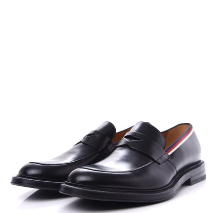 Gucci Calfskin Mens Web Sylvie Loafers 10.5 Black 3 of 12