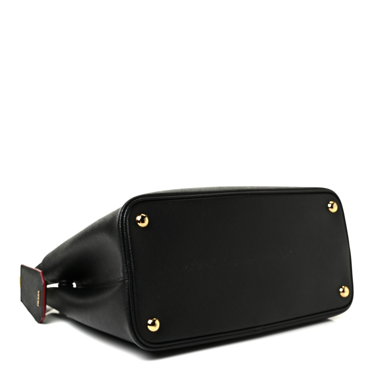 Saffiano Cuir Medium Double Bag Black Fuoco