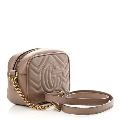 Gucci Calfskin Matelasse Mini GG Marmont Chain Shoulder Bag Porcelain Rose 3 of 17