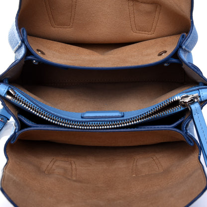 MCM Grained Calfskin Mini Milla Tote Mediterranean Blue 5 of 13