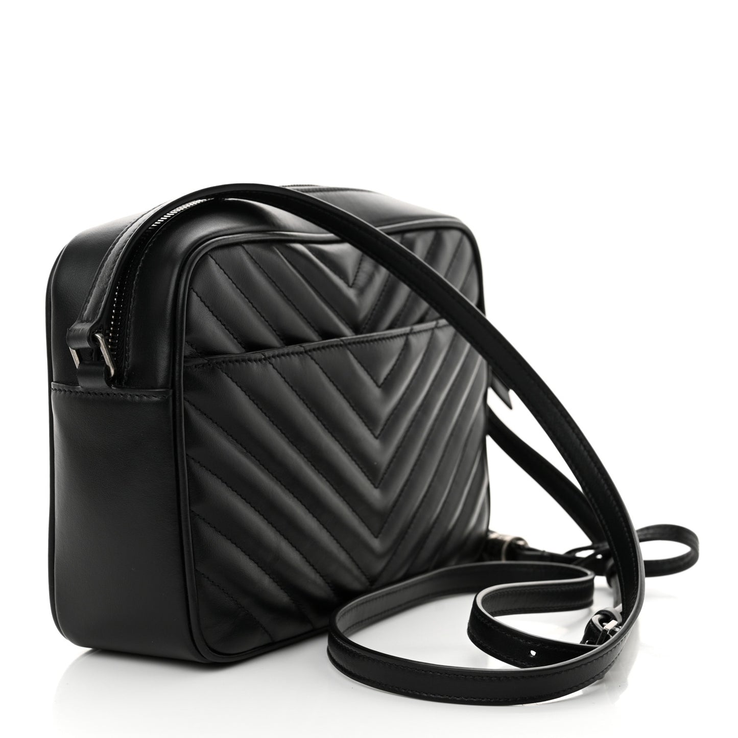 Calfskin Matelasse Monogram Lou Camera Bag Black