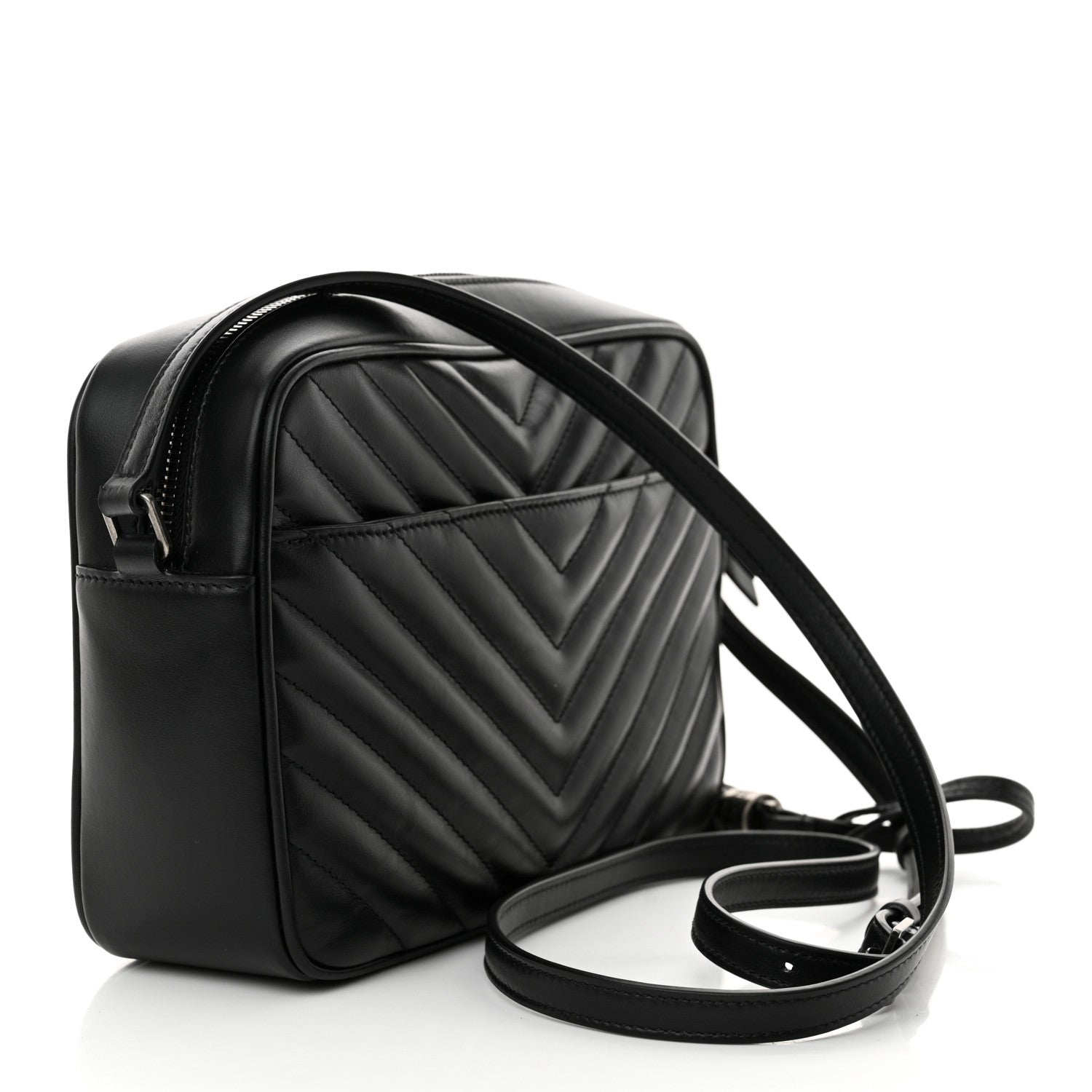 Saint Laurent Calfskin Matelasse Monogram Lou Camera Bag Black 3 of 10