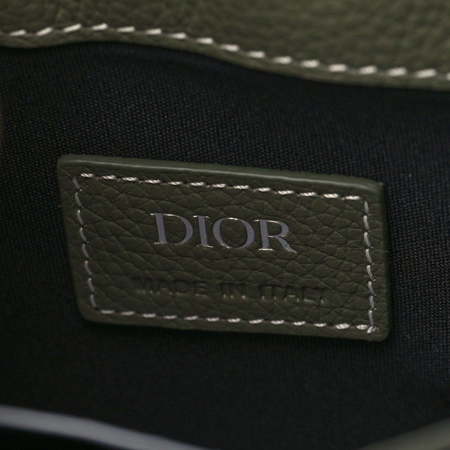 Christian Dior X KAWS Grained Calfskin Saddle Pouch Olive 5 of 5