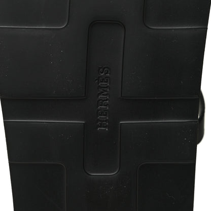 Hermes Calfskin Womens Enid Sandals 38.5 Black 7 of 8