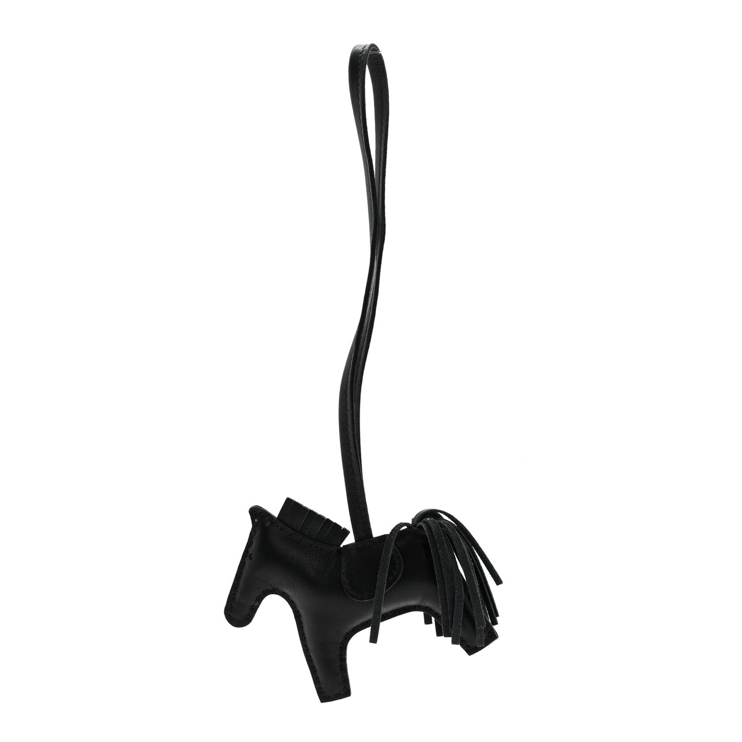 Milo Lambskin Grigri Rodeo Horse Bag Charm PM So Black