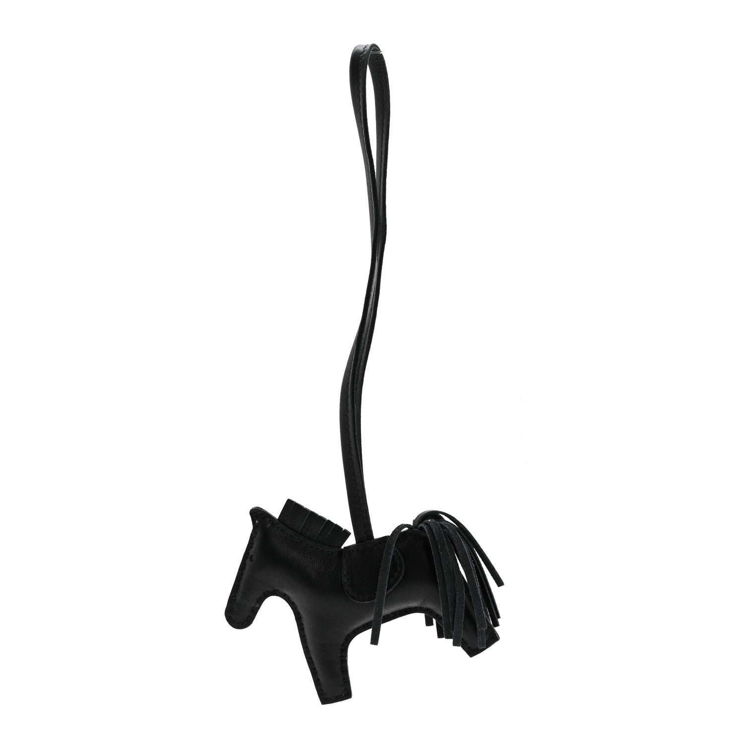 Hermes Milo Lambskin Grigri Rodeo Horse Bag Charm PM So Black 1 of 3