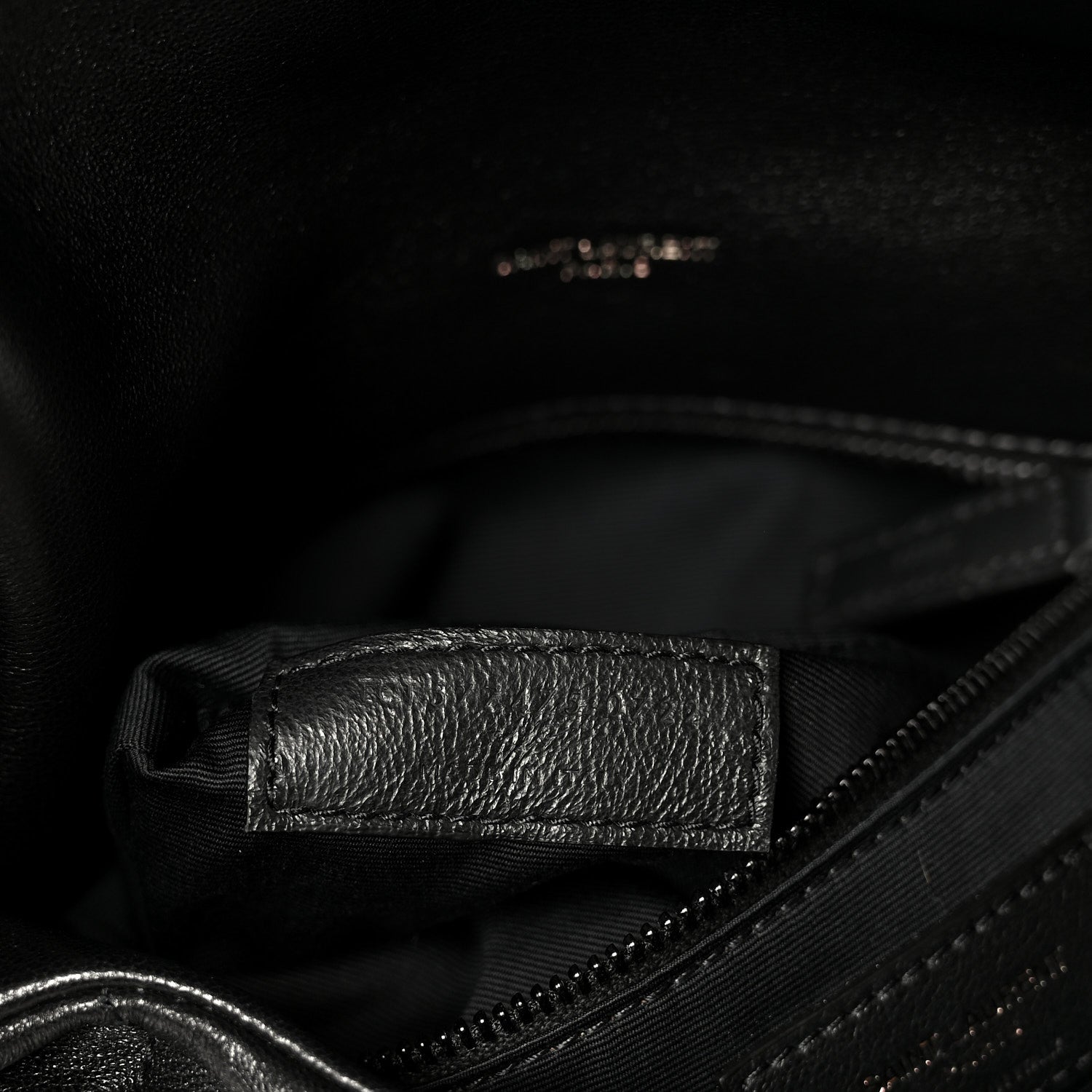 Saint Laurent Lambskin Quilted Monogram Monochrome Medium Loulou Puffer Chain Satchel Black 8 of 11