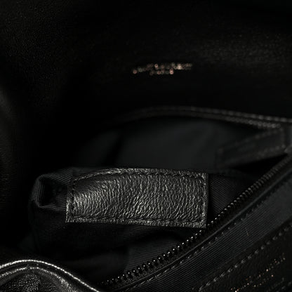 Saint Laurent Lambskin Quilted Monogram Monochrome Medium Loulou Puffer Chain Satchel Black 8 of 11