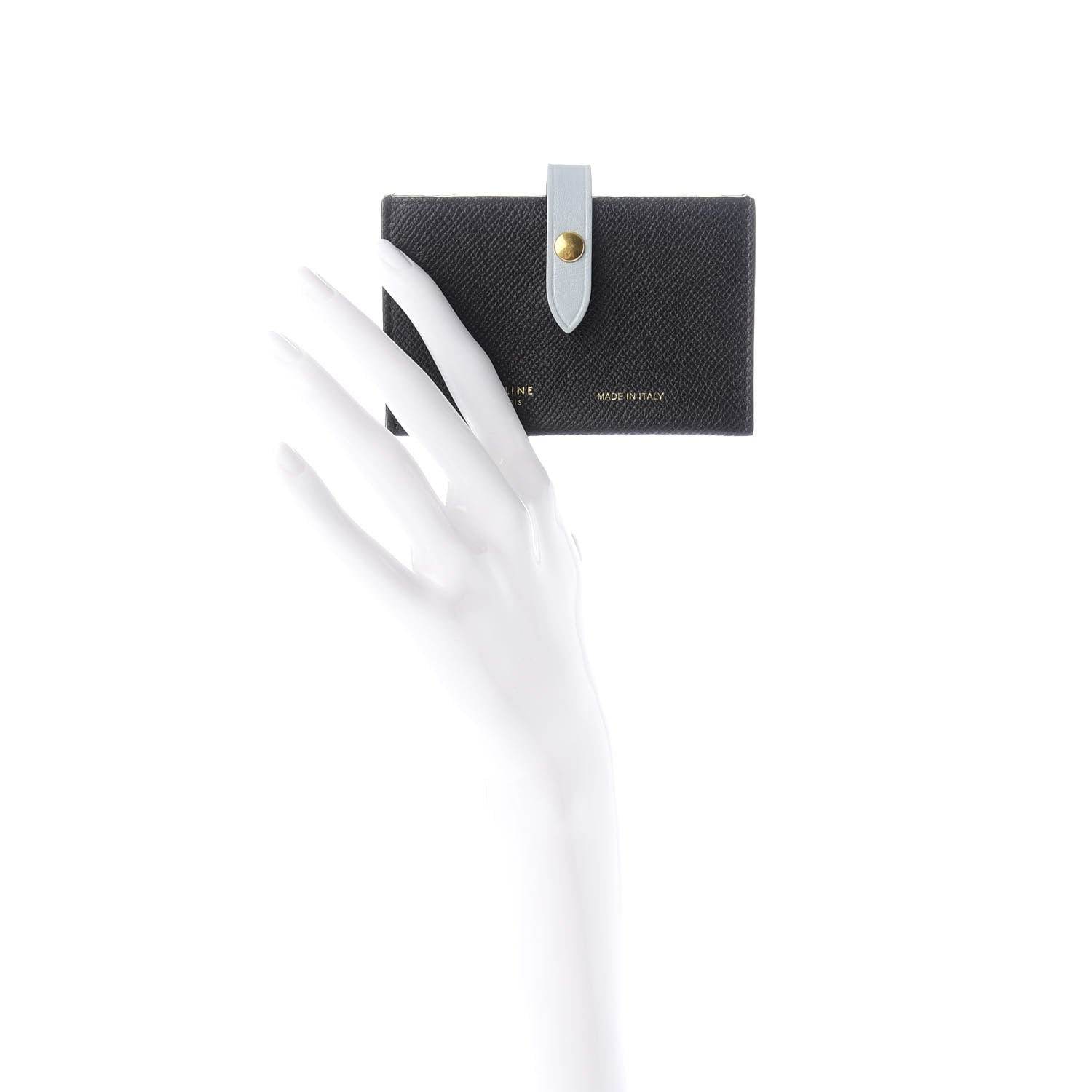 Celine Grained Shiny Calfskin Accordion Card Holder Black 2 of 7