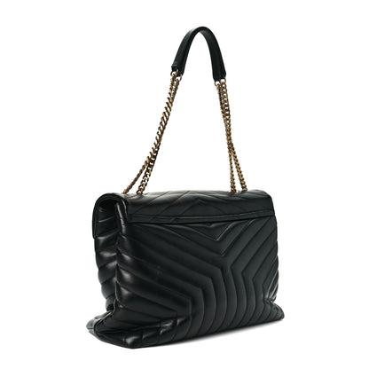 Saint Laurent Calfskin Y Quilted Monogram Large Loulou Chain Satchel Black 3 of 7